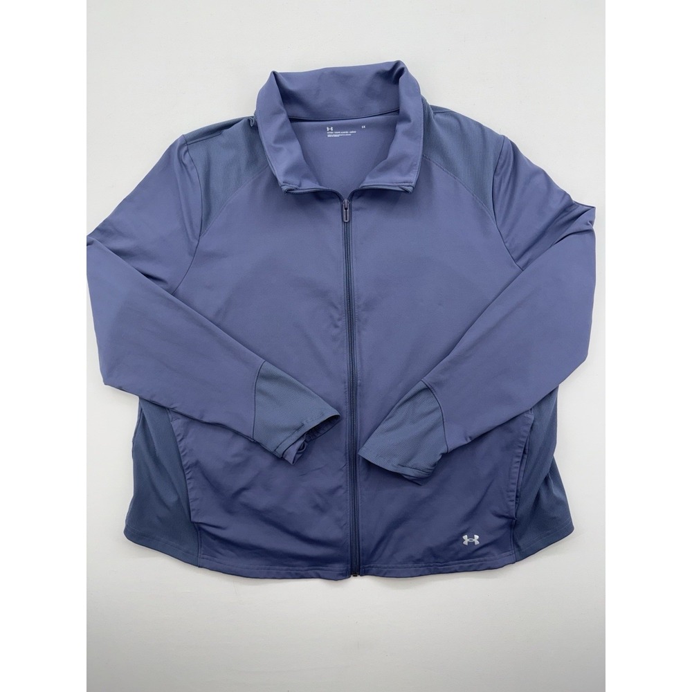 Under Armour Women's Jacket 3XL Blue Full Zip Athletic Stretch Plus Size